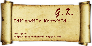 Gáspár Konrád névjegykártya